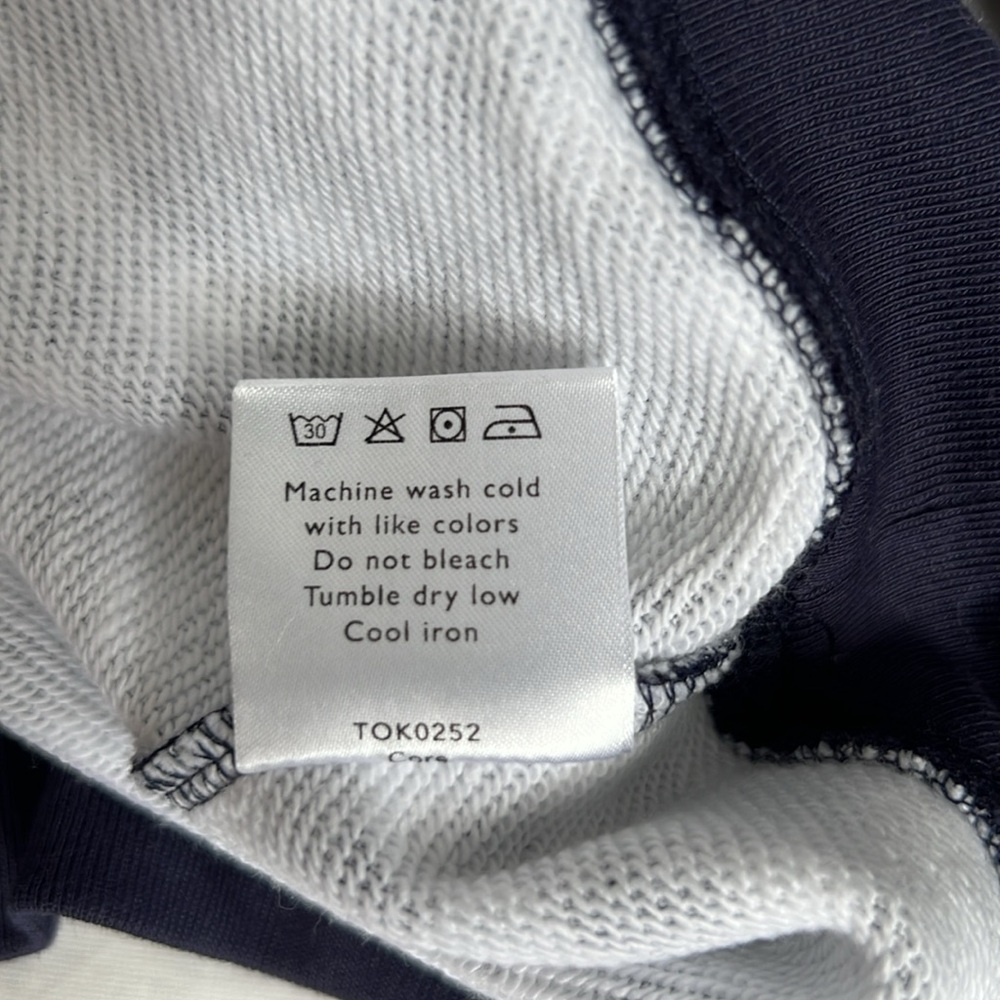 Draper James White/ Dark‎ Navy Blue Gingham Long Sleeve Sweatshirt Sz: Sm… - Picture 8 of 8